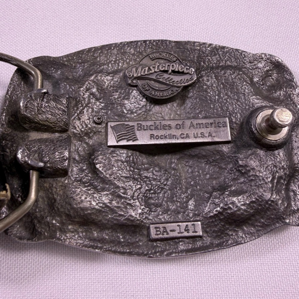 Vintage Frank Leonardo Leather Belt Buckles of America Great Spirit BA-141 38 - Picture 5 of 11